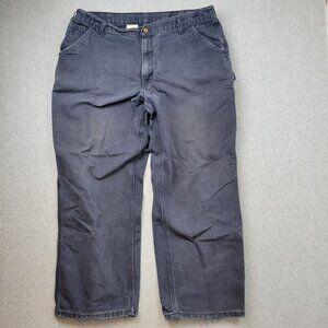 Carhartt Dungaree Fit Pants Mens 42 X 30 Navy Blue B11 39 X 28